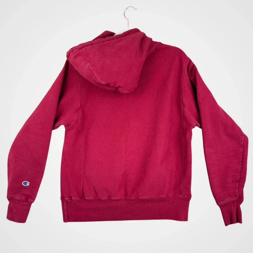 Champion Mens‎ Reverse Weave Hoodie Sweatshirt Size S Red Pullover Athletic Gym